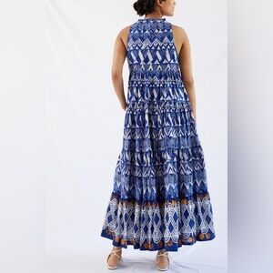 By Anthropologie - tiered abstract maxi dress